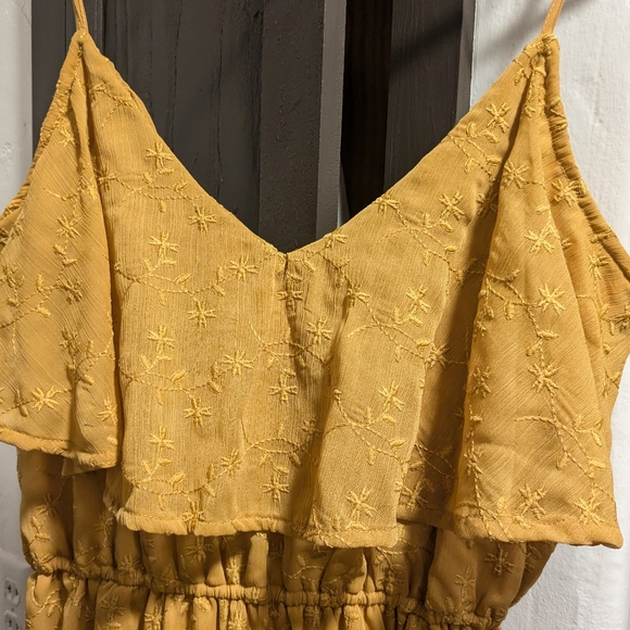 Marigold Embroidered Midi Dress - Size M - Picture 2 of 3